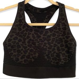 Sweaty Betty Stamina Sports Bra in Black Leopard